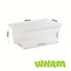 Wham - Crystal Clear Rectangular 45L Medium Plastic Stackable Storage box with Lid (3 Pack)