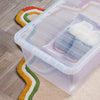 Wham - Crystal Clear Rectangular 45L Medium Plastic Stackable Storage box with Lid (3 Pack)