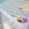 Wham - Crystal 80L Stackable Plastic Storage Boxes with Lids - Clear (3 Pack)