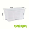 Wham - Crystal 110L Stackable Plastic Storage Boxes with Lids Clear (3 Pack)