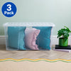 Wham - Crystal 110L Stackable Plastic Storage Boxes with Lids Clear (3 Pack)