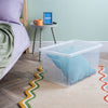 Wham - Crystal Clear Rectangular 60L Large Plastic Stackable Storage box with Lid - (3 Pack)