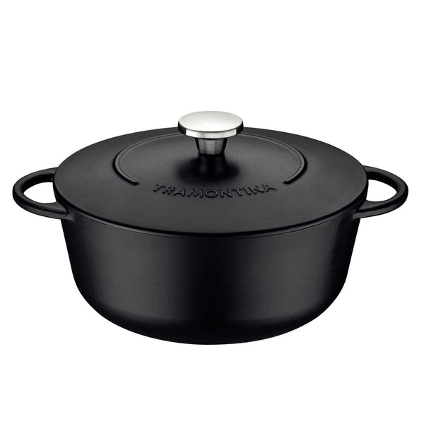 Tramontina Trento Enameled Iron Casserole with Interior Starflon Excellent Nonstick Coating 28 cm 6 L