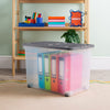 Wham - Wheel 80L Box with Hinged Lid Clear/Cool Grey (3 Pack)