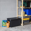 Wham - Heavy duty Black 62L Large Plastic Stackable Storage box with Lid (3 Pack)
