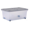 Wham - Wheel 45L Box with Hinged Lid Clear/Cool Grey (3 Pack) Only £9.99 Each