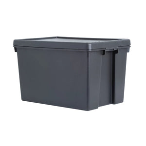 Wham - Heavy duty Black 62L Large Plastic Stackable Storage box with Lid (3 Pack) - Only £14.99 Each