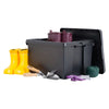 Wham - Heavy duty Black 62L Large Plastic Stackable Storage box with Lid (3 Pack) - Only £14.99 Each