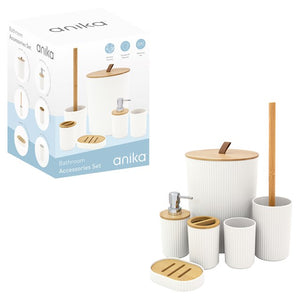 Anika - 6pc Bathroom Accessory Set - (White)