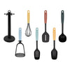 Blackmoor - 6 piece Utensil Set with Stand - Multi