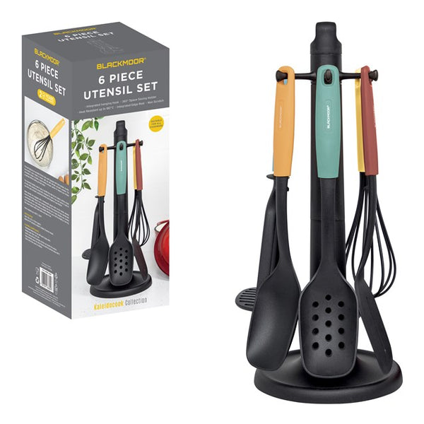 Blackmoor - 6 piece Utensil Set with Stand - Multi