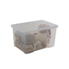 Wham - Crystal Clear Rectangular 60L Large Plastic Stackable Storage box with Lid - (3 Pack) Only £9.99 Each