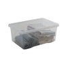 Wham - Crystal Clear Rectangular 45L Medium Plastic Stackable Storage box with Lid (3 Pack)
