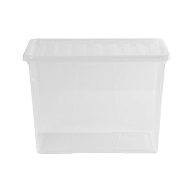 Wham - Crystal 80L Stackable Plastic Storage Boxes with Lids - Clear (3 Pack) Only £11.66 Each