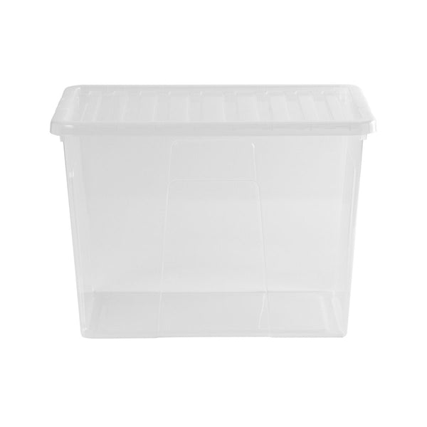 Wham - Crystal 80L Stackable Plastic Storage Boxes with Lids - Clear (3 Pack) Only £11.66 Each