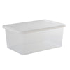 Wham - Crystal Clear Rectangular 45L Medium Plastic Stackable Storage box with Lid (3 Pack) Only £8.33 Each