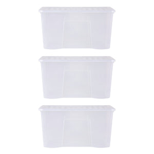 Wham - Crystal 110L Stackable Plastic Storage Boxes with Lids Clear (3 Pack) Only £14.99 Each